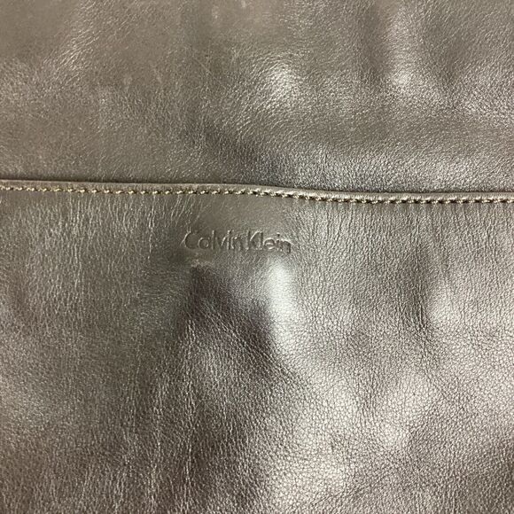 Calvin Klein Dark Brown Leather Handbag Shoulder Bag - Picture 7 of 10